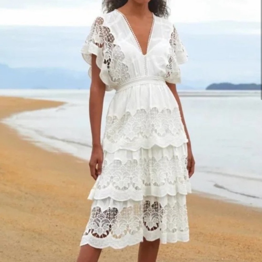 NEW | FARM Rio Off White Richelieu
Midi Dress